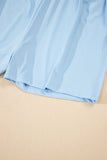 Sky Blue Drawstring High Waist Lined Tennis Skorts
