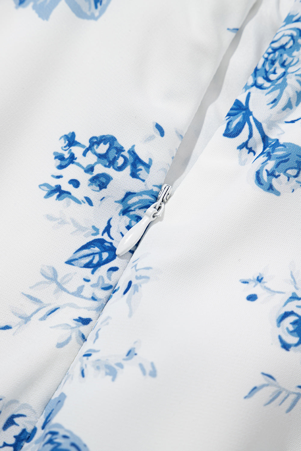 Sky Blue Boho Floral High Waist Ruffle Split Maxi Skirt