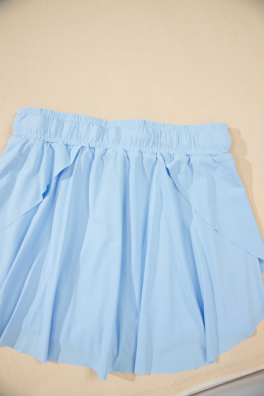 Sky Blue Drawstring High Waist Lined Tennis Skorts