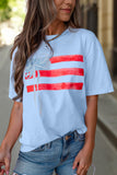 Myosotis Flag Bow Graphic Crewneck Tee