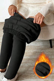 Black Thermal Lined Drawstring High Waist Leggings