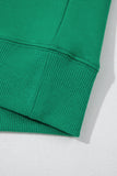 Sea Green Half Zip Puff Sleeve Top and Ruffled Shorts Set