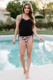 Leopard Tankini with Stripes Patchwork