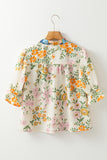 Multicolour Crochet V Neck Half Sleeve Boho Floral Blouse