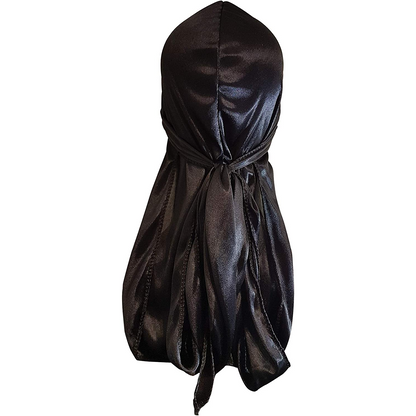 Knubian Silky Stretchy Black Do-Rag