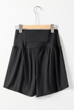 Black Pocketed Wide Waistband Swim Shorts