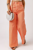 Orange Acid Wash High Waist Wide Leg Jeans