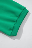 Sea Green Half Zip Puff Sleeve Top and Ruffled Shorts Set