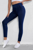 Ashleigh Blue Solid Color High Waist Stretchy Slim Fit Leggings