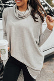 Gray Cowl Neck Shift Tunic Top