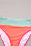 Grapefruit Orange Color Block High Waisted Sexy Bikini Set